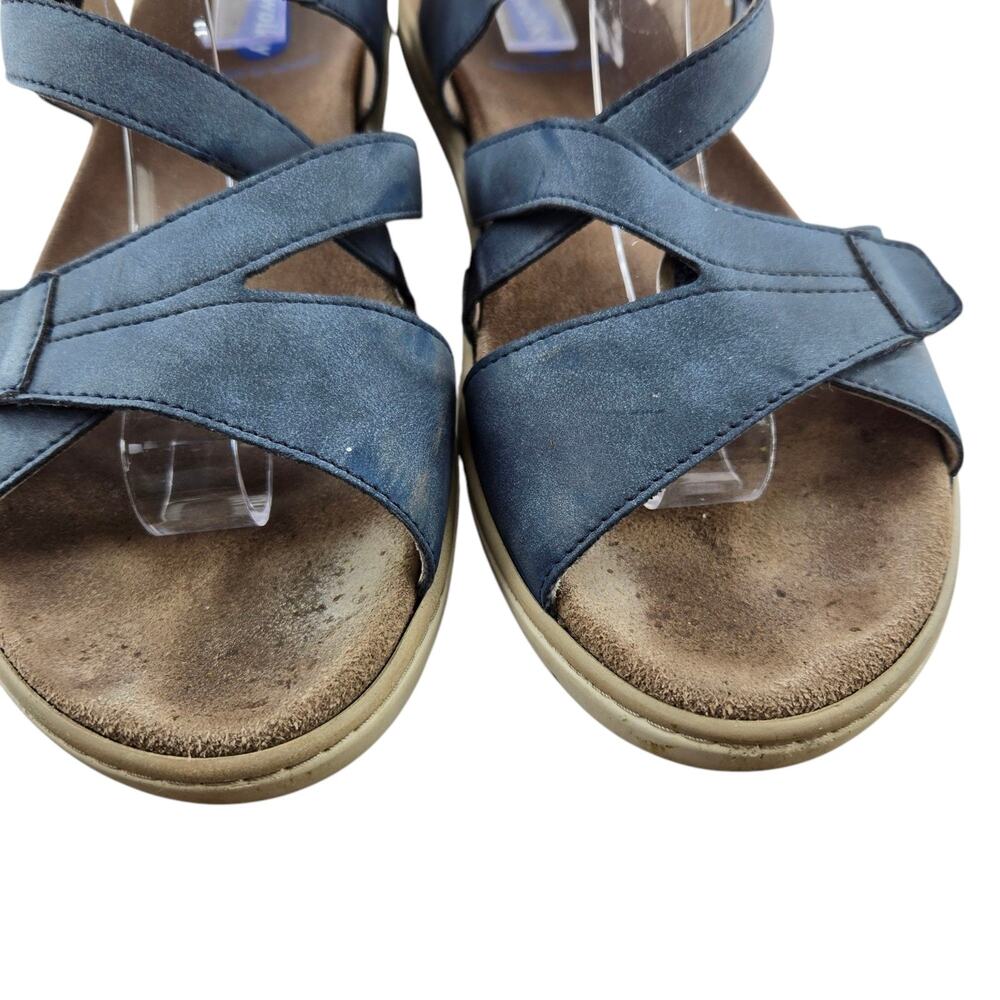 Wolky Ikiria Sandals Womens 9.5‎ 41 Blue Leather Slingback Adjustable Walking - Picture 4 of 11
